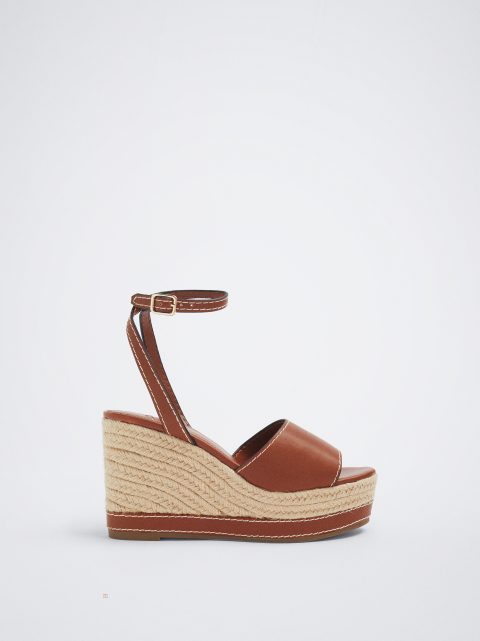 Sandále Parfois Tied Wedge Damske Hnede | SK-ES5893176