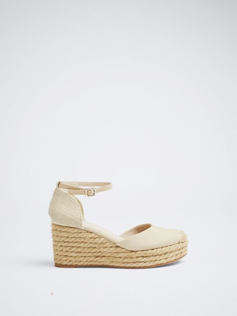 Sandále Parfois Wedge With Ankle Remienkove Damske Béžové | SK-MB5712648