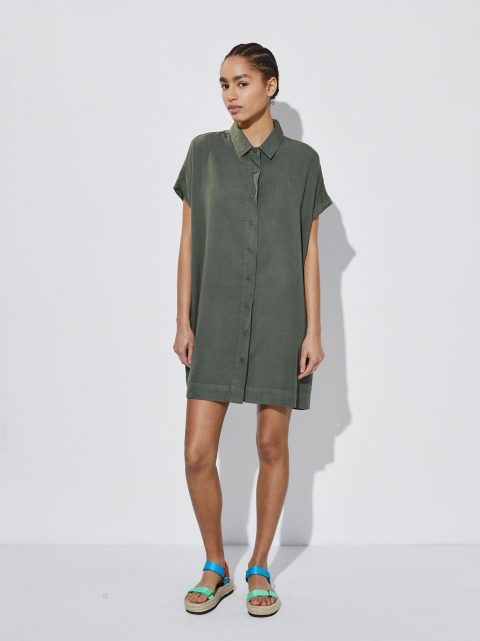 Saty Parfois 100% Lyocell Shirt Damske Hnedožltý | SK-MF1204876