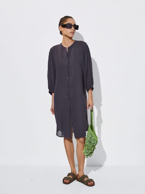 Saty Parfois Bavlnene Shirt Damske Siva | SK-AE4370915