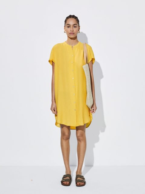 Saty Parfois Loose-Fitting Shirt Damske Žlté | SK-QN4625017