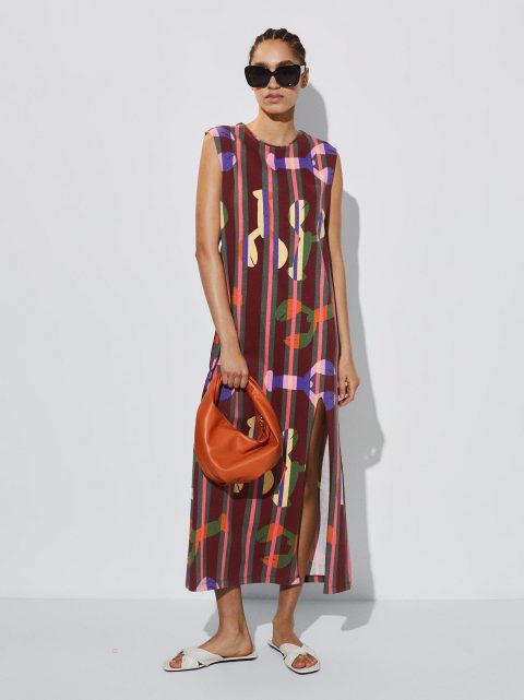 Saty Parfois Printed Midi Damske Bordove | SK-ZK4107829