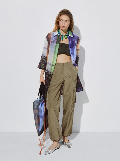 Saty Parfois Printed Shirt Damske Viacfarebný | SK-ER5260391