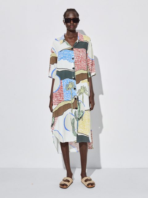Saty Parfois Printed Shirt Damske Viacfarebný | SK-PZ6308591