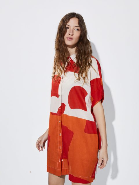 Saty Parfois Printed Shirt Damske Viacfarebný | SK-ZK7413805