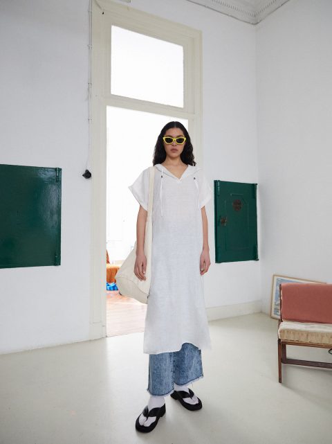 Saty Parfois S Kapucňou Linen Damske Biele | SK-CS1539204