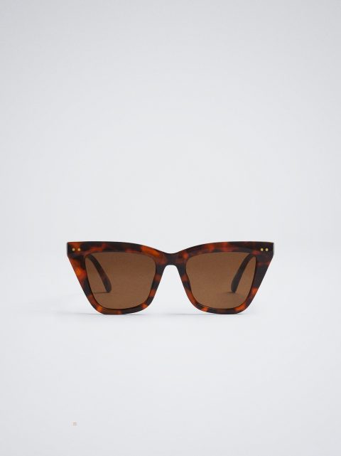 Slnecne Okuliare Parfois Cat Eye Damske Hnede | SK-CU3814597
