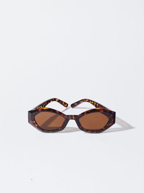 Slnecne Okuliare Parfois Hexagonal Damske Hnede | SK-IH8712945