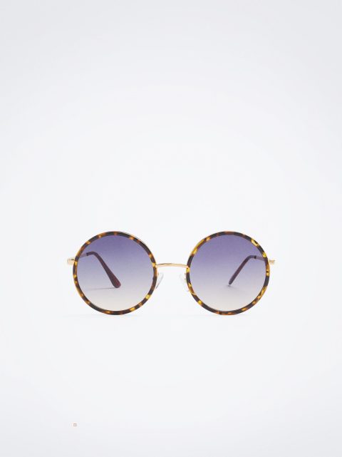 Slnecne Okuliare Parfois Round Metallic Damske Hnede | SK-KV0127384