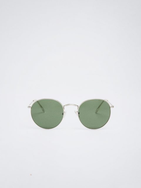 Slnecne Okuliare Parfois Round Metallic Damske Strieborne | SK-QY8125947