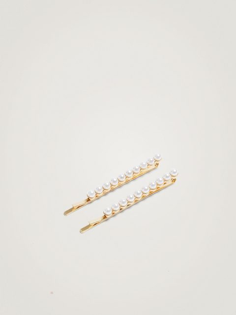 Sponky Do Vlasov Parfois Pearl Bead Hair Slides Damske Zlate | SK-WY3250749