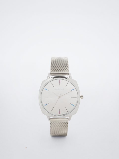 Strieborné Hodinky Parfois Watch With Stainless Steel Metallic Mesh Remienkove Damske Strieborne | SK-KL2378516