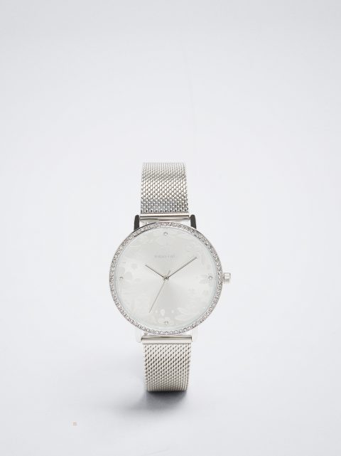 Strieborné Hodinky Parfois Zirconia Case Stainless Steel Damske Strieborne | SK-YE1296708