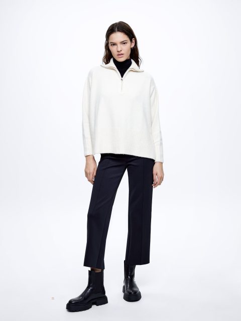 Svetre Parfois High-Neck Knit Damske Biele | SK-QA4365082