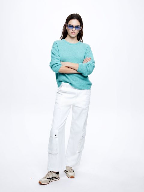 Svetre Parfois Knit With Vlna Damske Modre | SK-HI9240671