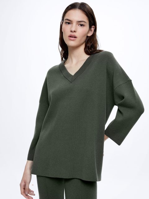 Svetre Parfois Pletené V-Neck Damske Zelene | SK-EK9436108