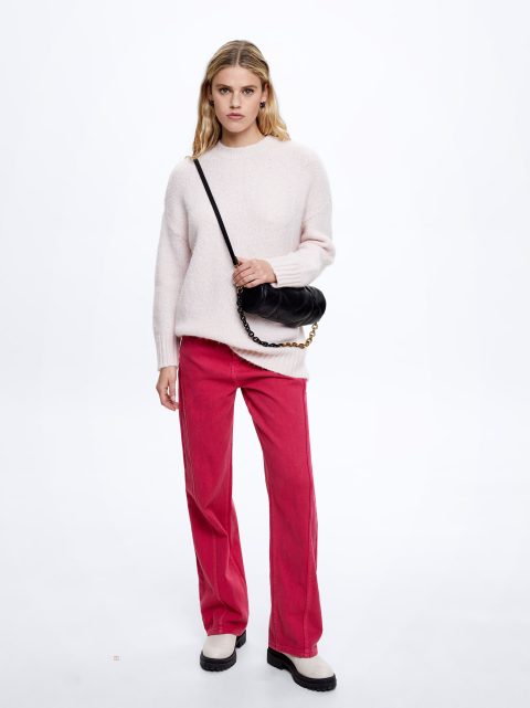 Svetre Parfois Round-Neck Knit Damske Ruzove | SK-EM8130267