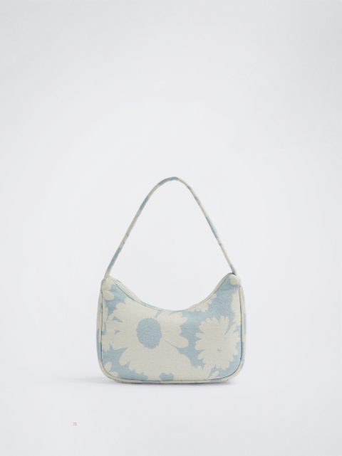 Taška Cez Rameno Parfois Floral Print Denim Damske Modre | SK-NW8910652