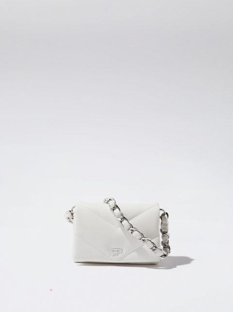 Taška Cez Rameno Parfois Mini With Robustný Chain Damske Biele | SK-AK5407691