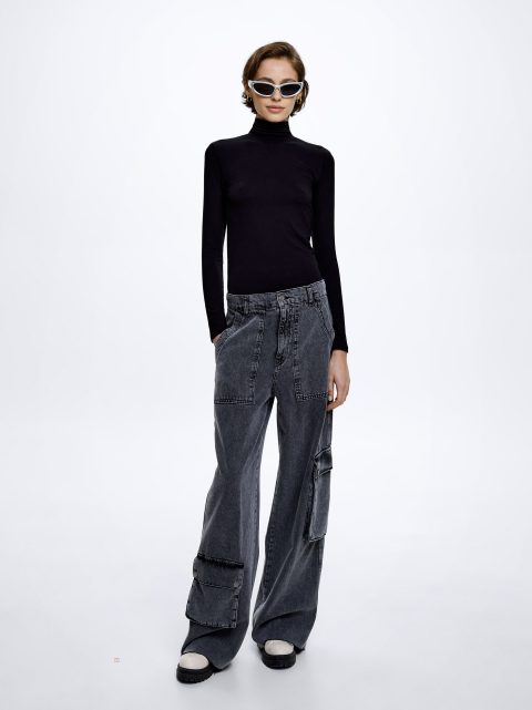 Tricko Parfois Long Sleeve High-Neck Damske Čierne | SK-PQ4732860