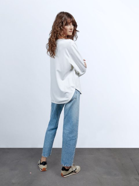 Tricko Parfois Round Neck Damske Biele | SK-SP6135402
