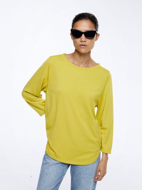 Tricko Parfois Round Neck Damske Žlté | SK-WJ3719280