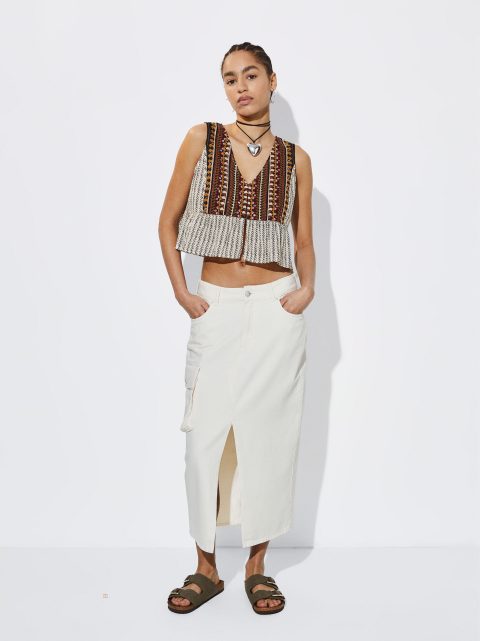 Vesty Parfois Embroidered Bavlnene Damske Viacfarebný | SK-BJ3829756