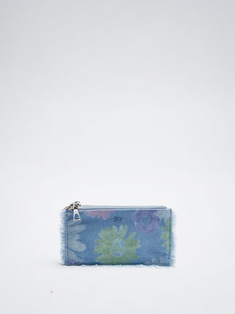 Viacúčelové Tašky Parfois Flower Print Denim Damske Modre | SK-JC6120894
