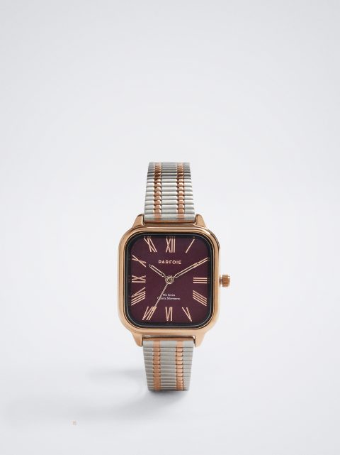 Zlaté Hodinky Parfois Square Case Stainless Steel Damske Ruzove Zlate | SK-JZ5083621