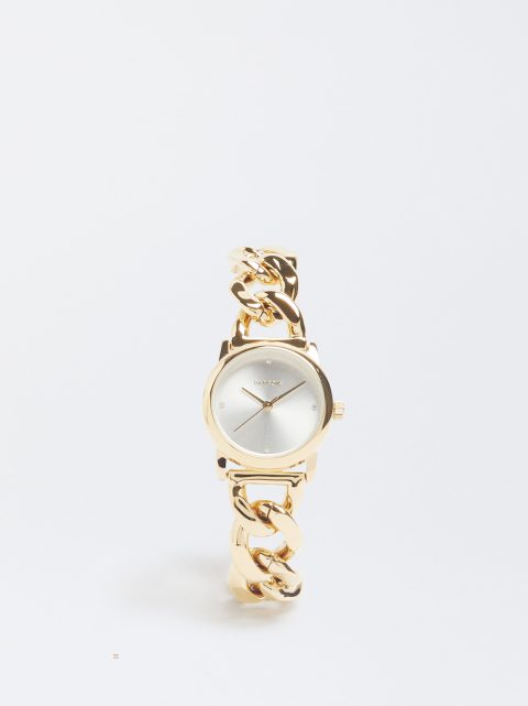 Zlaté Hodinky Parfois Stainless Steel Golden Damske Zlate | SK-KL8509426