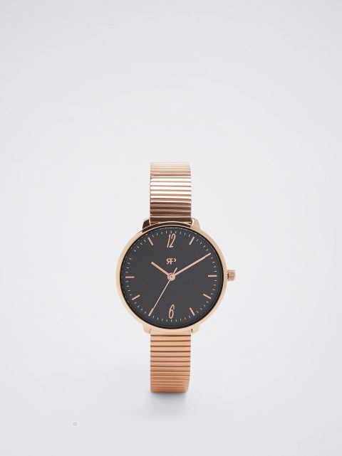 Zlaté Hodinky Parfois Stainless Steel Watch With Contrast Case Damske Ruzove Zlate | SK-FL9358264