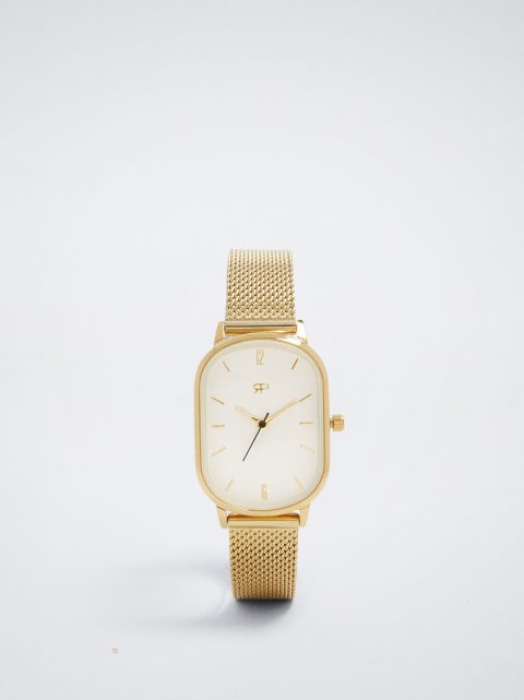 Zlaté Hodinky Parfois Watch With Stainless Steel Metallic Mesh Remienkove Damske Zlate | SK-JC9271865