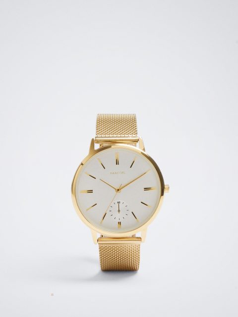 Zlaté Hodinky Parfois Watch With Stainless Steel Metallic Mesh Remienkove Damske Zlate | SK-LX6397284