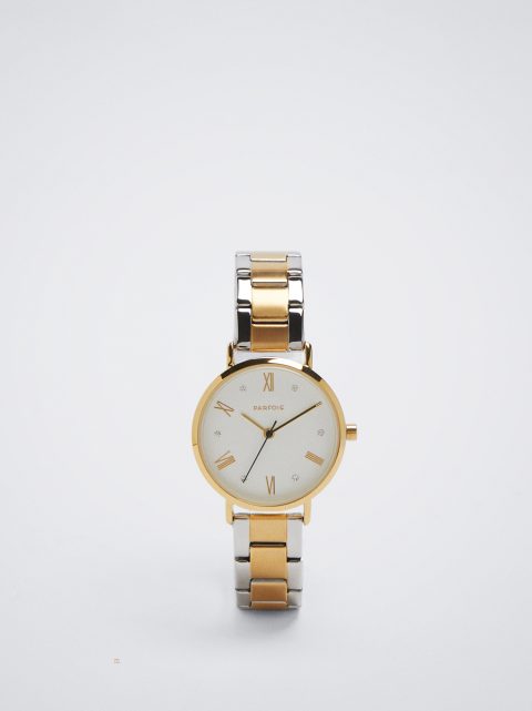 Zlaté Hodinky Parfois Watch With Two-Toned Steel Remienkove Damske Zlate | SK-TJ8246391